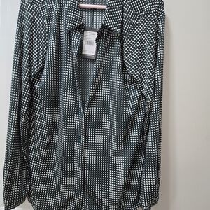 Adrianna Papell Men's Black and White Geometric Shirt